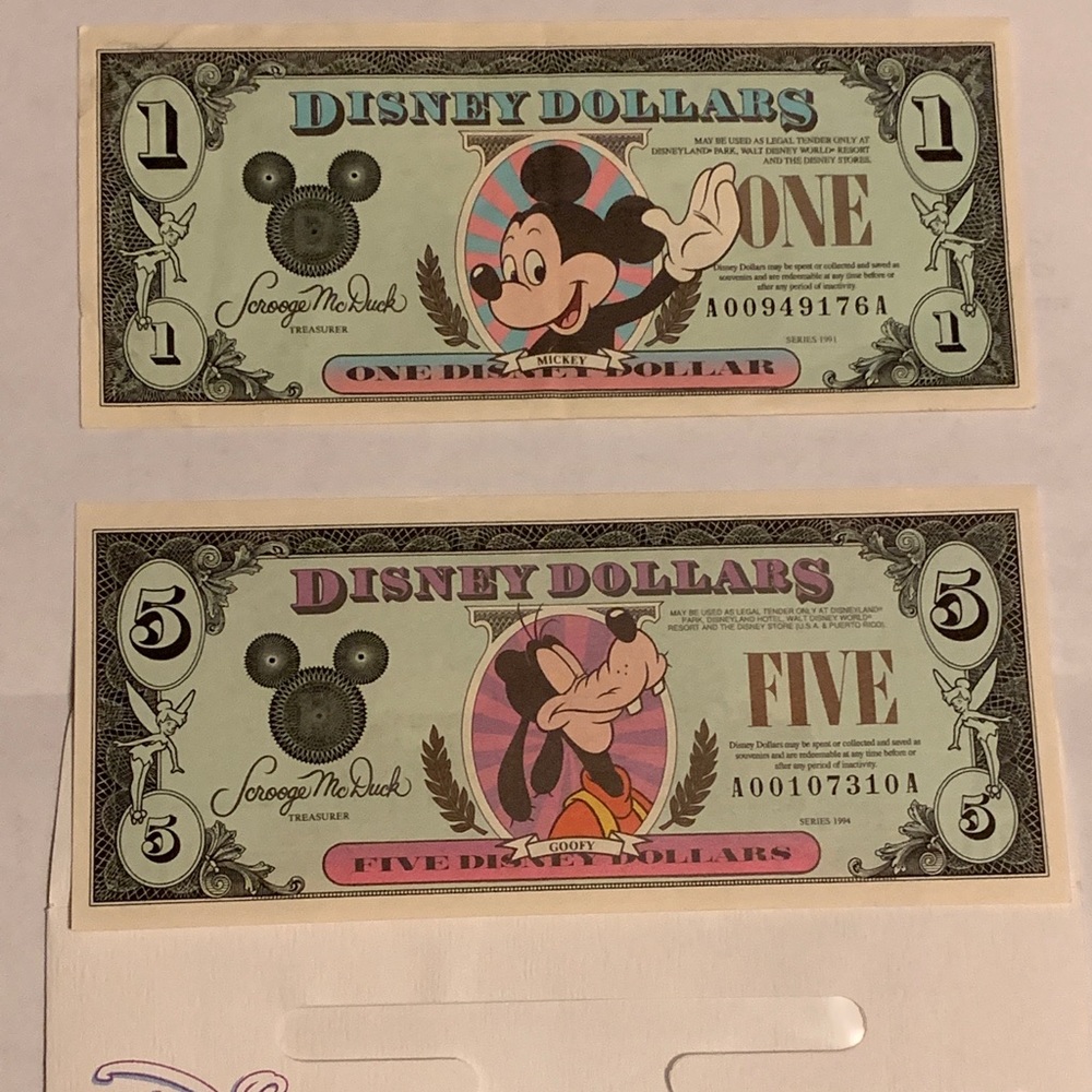 Vintage Disney Dollars